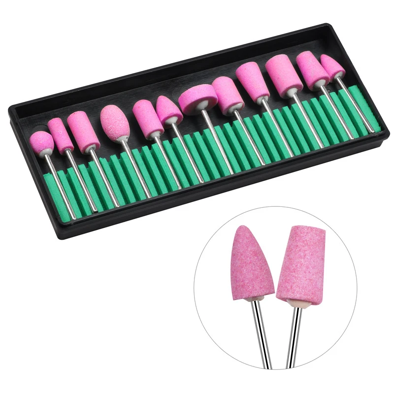 12 шт кварцевый скраб для ногтей набор сверл маникюра сменные - Цена: 436.6