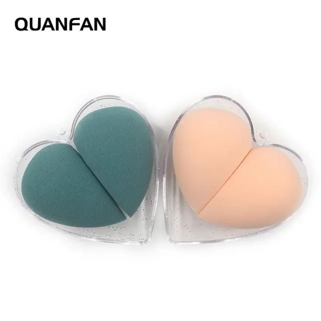 Губка для макияжа в форме сердца 2 шт./компл. коробка из нелатексного материала