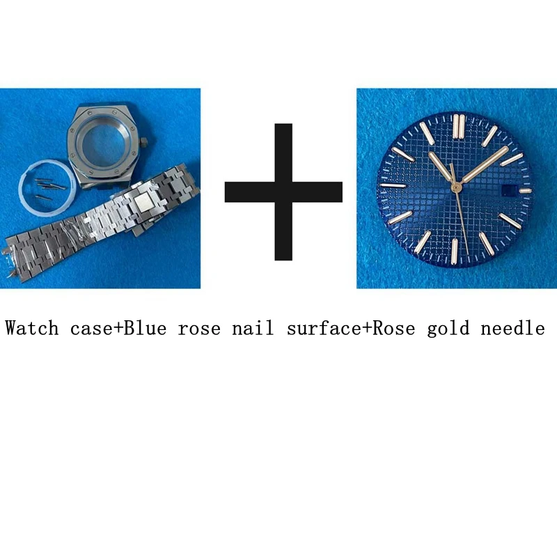 

For NH35 Movement 41mm Sapphire Glass Watch Accessory Set Case Strap Dial Pointer