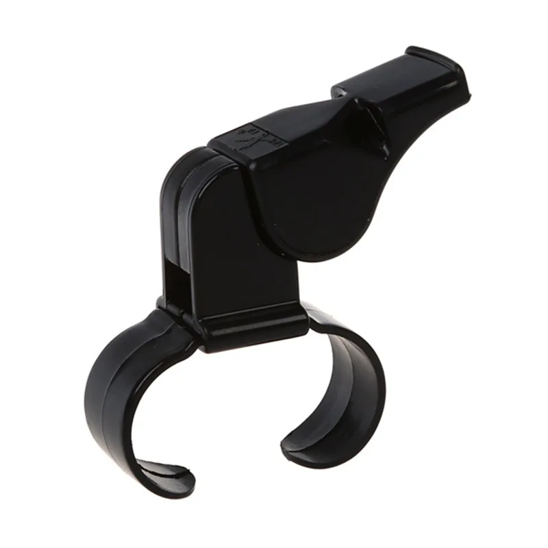 Черный пластиковый Pealess Finger Grip Sports Referee Whistle|Свисток| |