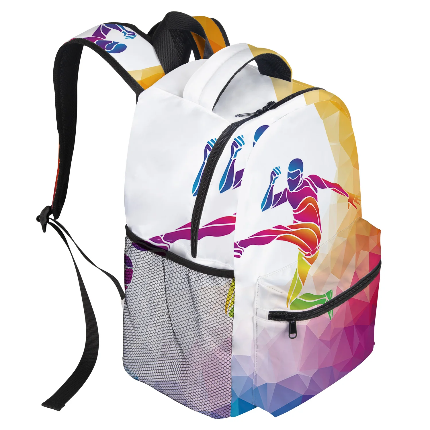 Geometric Football Backpack College Students Wear Resistance Laptop Book Bag Casual Sports Bags School | Багаж и сумки