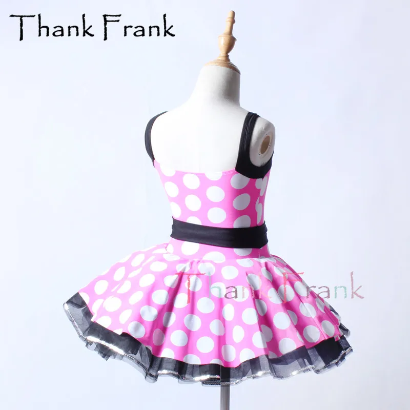 Балетное платье-пачка в белый горошек для девочек танцевальные костюмы без