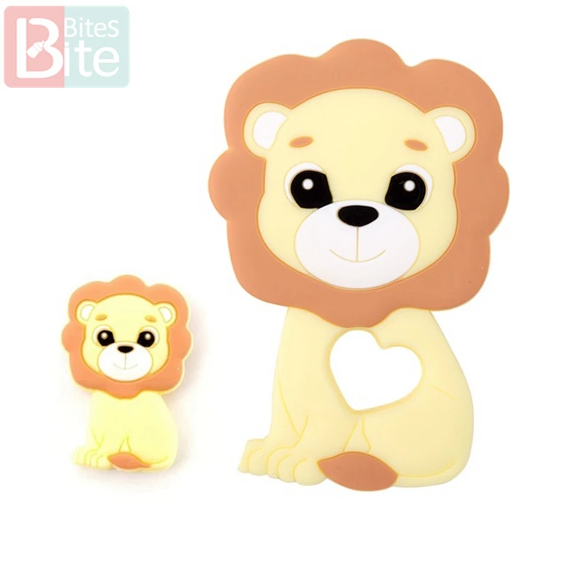Candy Yellow Lion Укус укусов 2 шт./компл. Черепаха силиконовый детский Прорезыватель для зубов "сделай сам" для изготовления Еда Класс коала силиконовые крошечные стержень при прорезывании зубов силиконовые бусины комплект ювелирных изделий - Цвет: Candy Yellow Lion