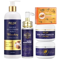 ailke glutathione 5 in 1 women skin care kit with body lotion serum dark spot removal cream body cream brightening soap