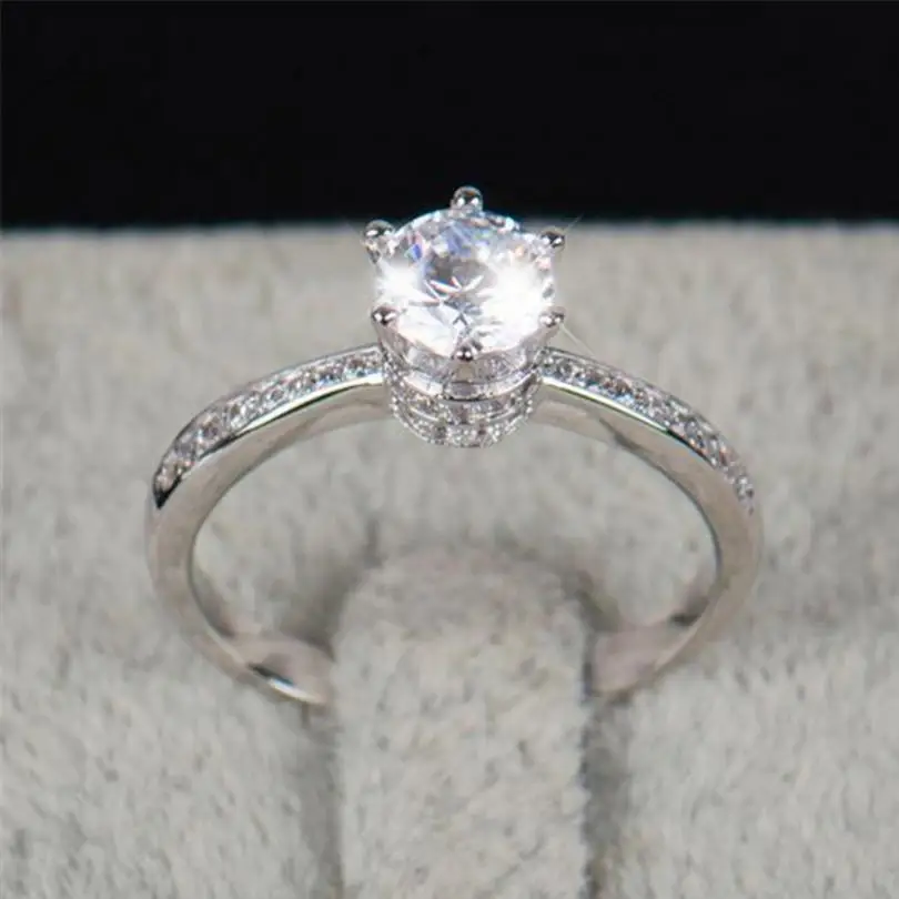 Женское кольцо из серебра 925 пробы с фианитом|Кольца| |