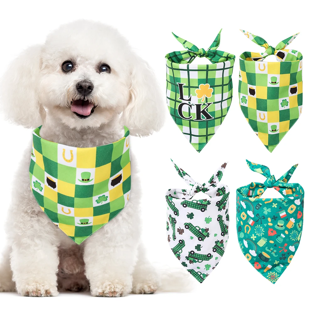 Бандана для собак на День Св. Патрика треугольный шарф бандана домашних животных