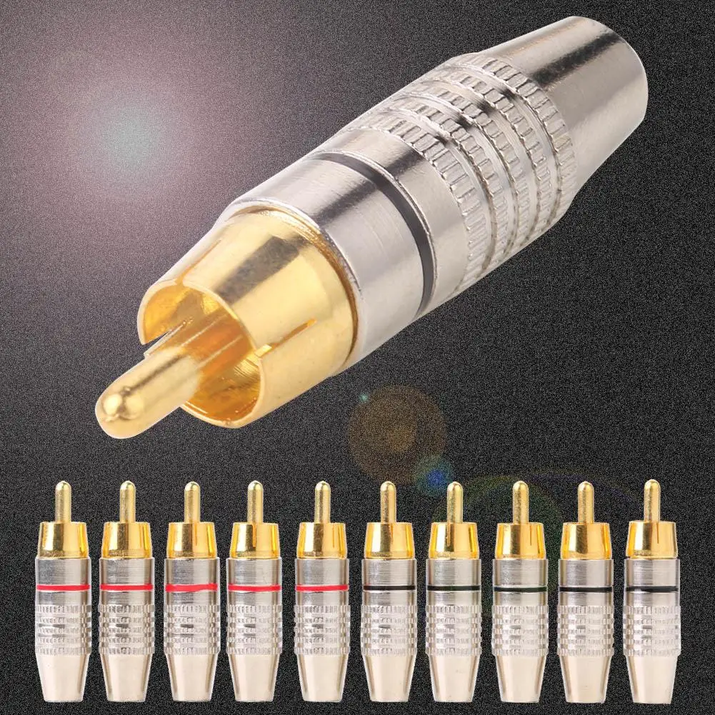 Паяльный разъем RCA 10 шт. аудио и видео сделай сам кабель для колонок переходник