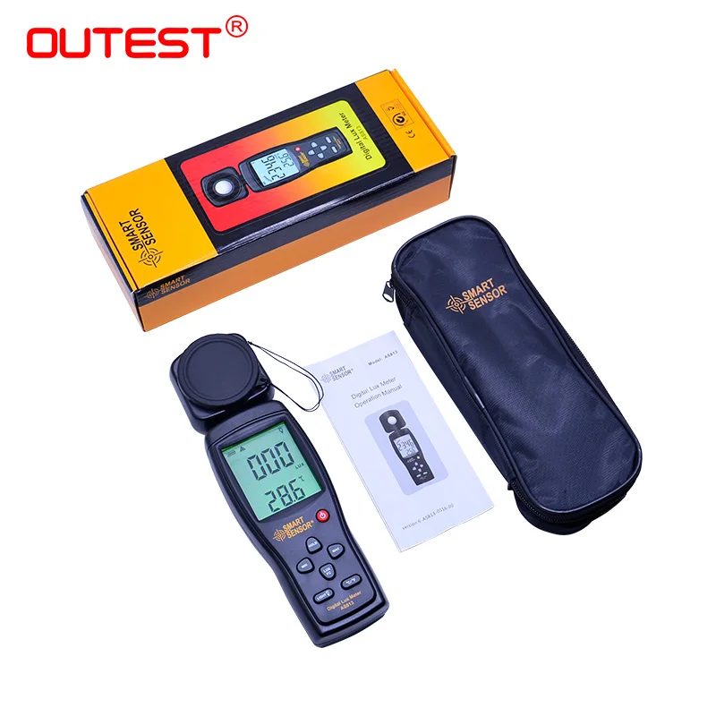 

OUTEST AS813 Digital Luxmeter Light Meter Lux/FC Meter Luminometer Photometer 1-200000 Lux Spectrometer Spectrophotometer