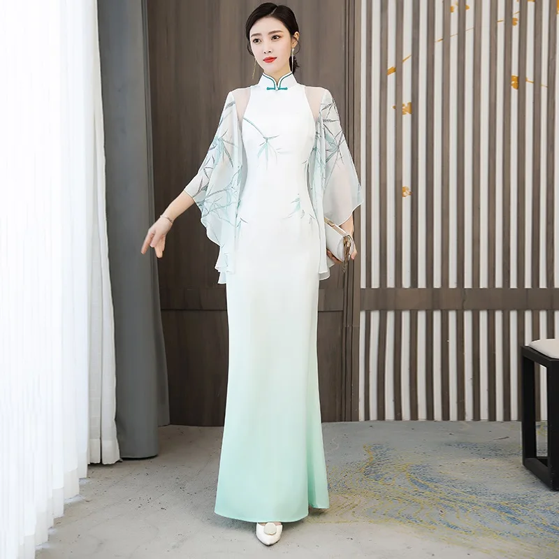Традиционное вьетнамское китайское платье Hanfu Qi Pao женское ретро Ципао винтажное