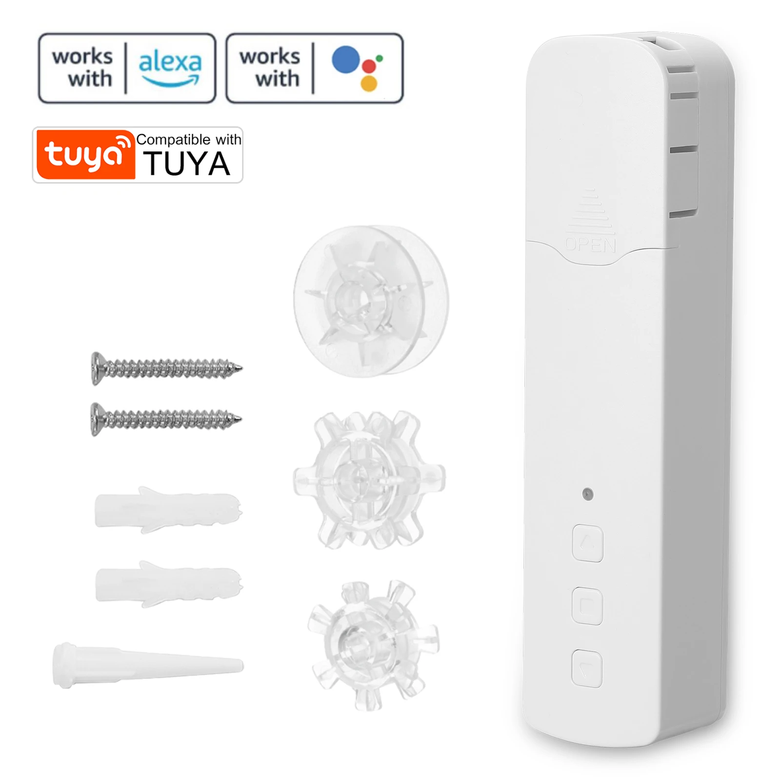 

Tuya WI-FI M515EGWT Смарт Натяжной шарик шторы двигатель Smart Home электрический шторы двигатели (в том числе от приложений голосовой Управление для Alexa...