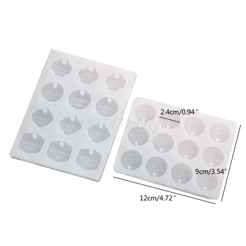 

2Pcs DIY 12 Constellation Round Discs Pendant Epoxy Resin Mold Handmade Silicone Mold Jewelry Making Tools Art Crafts