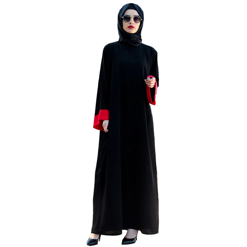 

New Muslim Ethnic Long Sleeve Maxi Black Dress Chiffon Women Robe Femme Dresses Vestido Abaya Kaftan
