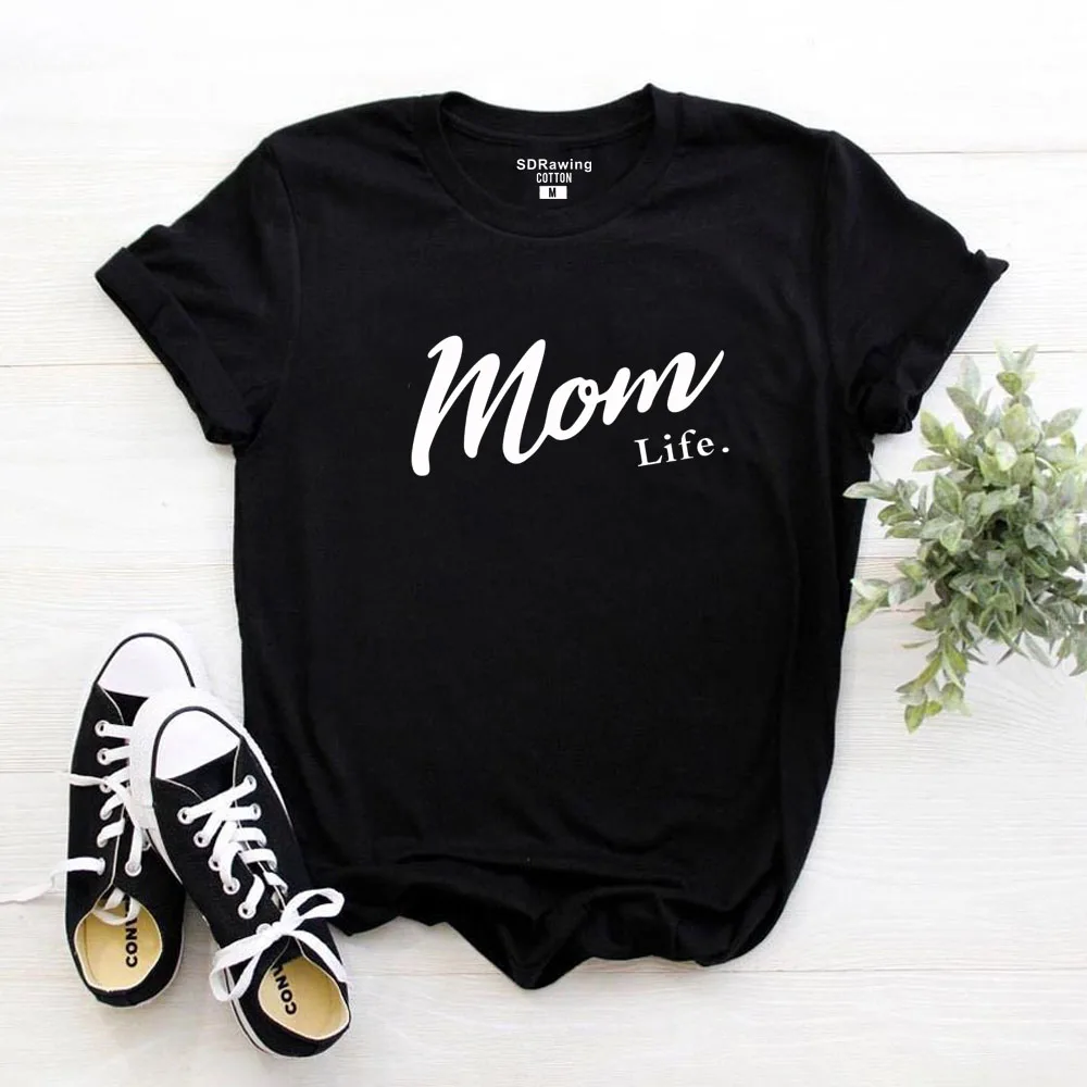 Харадзюку футболка Mom Life подарок на день матери женская футболка Mom Life футболка с графическим принтом Летние повседневные женские Топы Прямая поставка