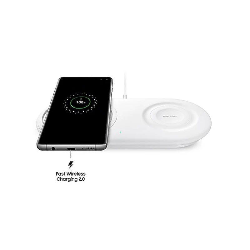 Быстрая зарядка 25 Вт Dual Qi Беспроводное зарядное устройство Duo Pad для Samsung S20 S21 Note 20