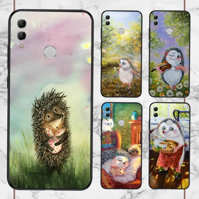 

Hedgehog cartoon cute animal Phone Case For Huawei honor Mate 10 20 30 40 i 9 8 pro x Lite P smart 2019 Y5 2018 nova 5t