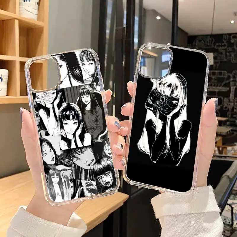 

Junji Ito Terror Horror Anime Phone Case Transparent soft For iphone 5 5s 5c se 6 6s 7 8 11 12 13 plus mini x xs xr pro max