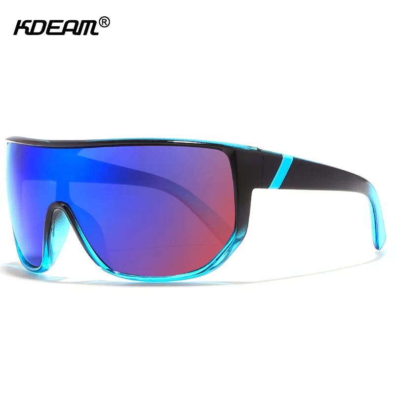 

KDEAM One-piece Men Sunglasses Oversized Sunglasses Mens Accessories Goggles Impact-resistant Lens Big Size Sun Glasses