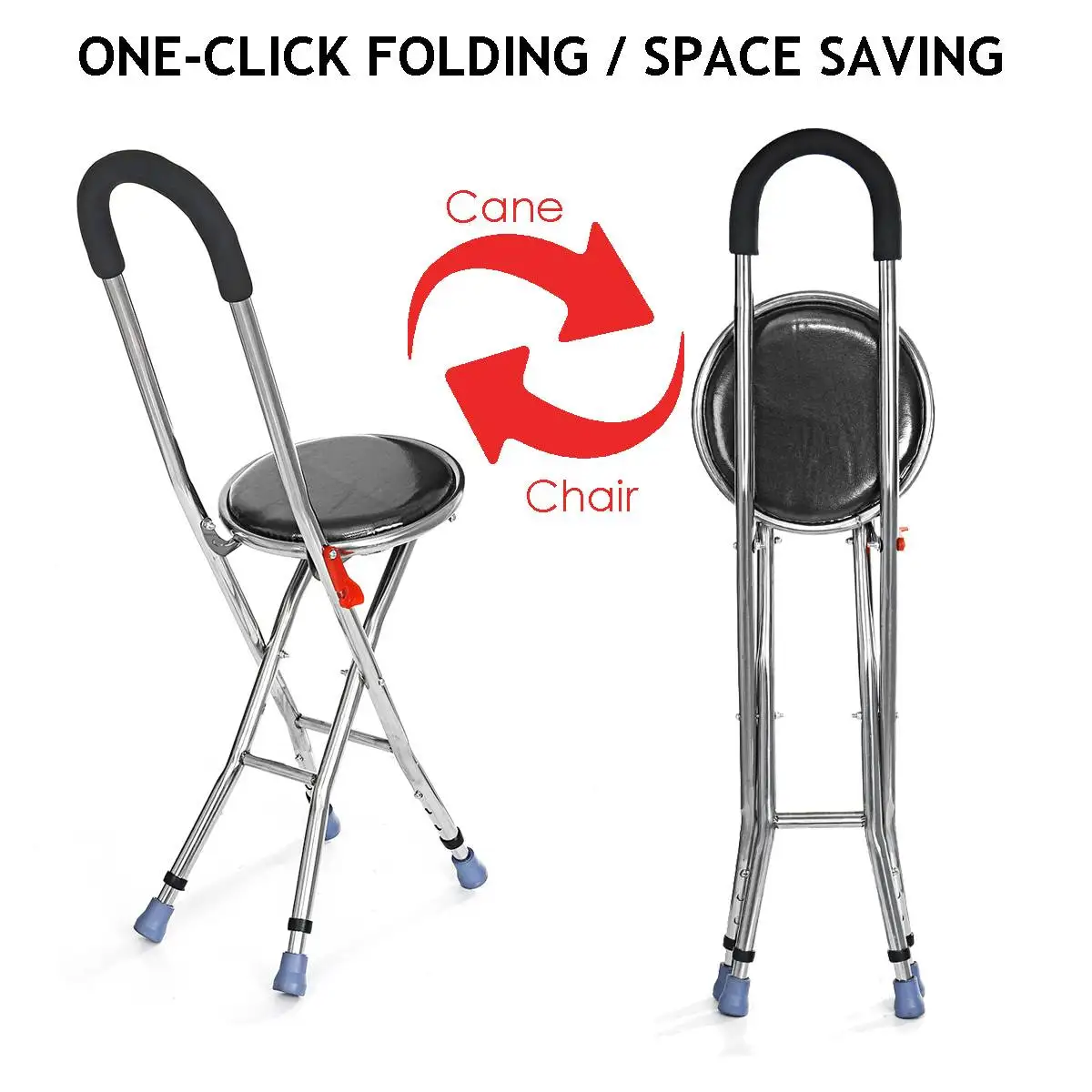 구매 접이식 지팡이 의자, 노인 휴대용 워킹 스틱 목발 이동 보조, 높이 조절 가능, 스테인레스 스틸 지팡이 의자, 좌석 스툴 구매 접이식 지팡이 의자, 노인 휴대용 워킹 스틱 목발 이동 보조, 높이 조절 가능, 스테인레스 스틸 지팡이 의자, 좌석 스툴