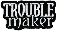 hot trouble maker embroidered iron on patch outlaw biker motorcycle emblem %e2%89%88 7 5 4 cm