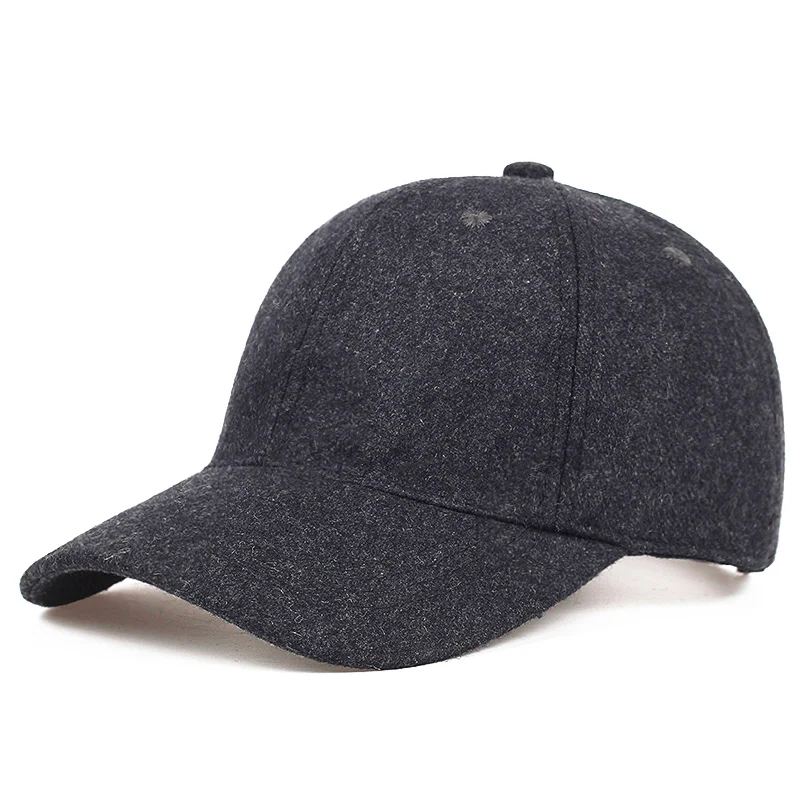 

Man cotton hat cap Male Autumn and Winter Warm Wool Felt Snapback Hat Men Big Sizes Baseball Caps