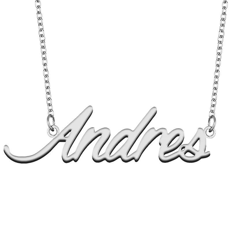 Andres Custom Name Necklace Customized Pendant Choker Personalized Jewelry Gift for Women Girls Friend Christmas Present