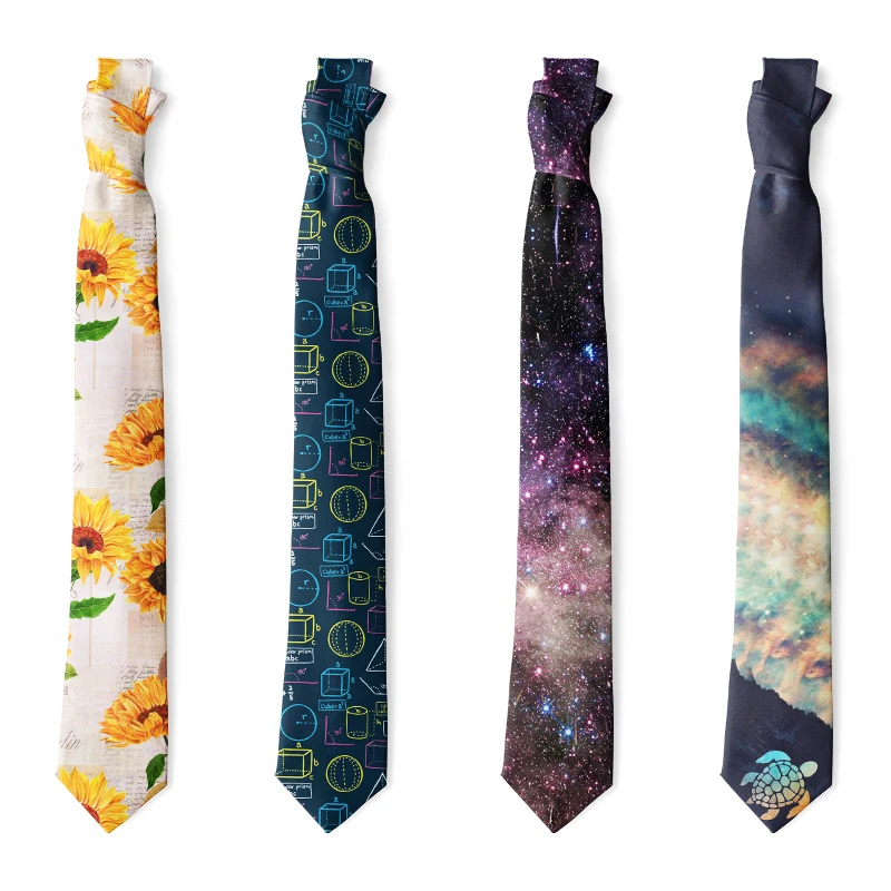 Мужской галстук с 3d принтом Звездное небо Черепаха многовыборная забавная