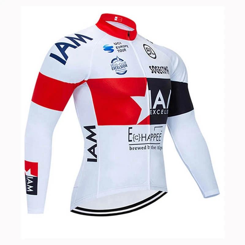 

IAM Team Men spring/Autumn Cycling Jersey Polyester Breathable quick-drying cycling Long Sleeve Shirt ropa ciclismo 122306