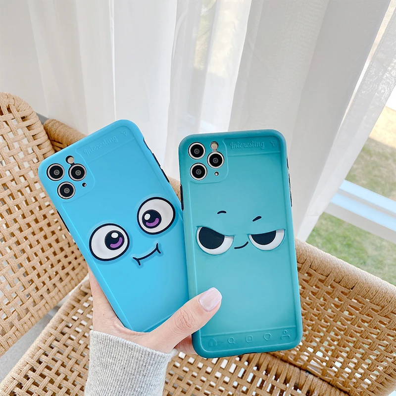 Защитный чехол для телефона с милым лицом iPhone 11 Pro Max XR XS 7 8 Plus X SE 2020 мягкий IMD милый