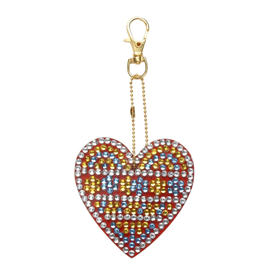 5D алмазная картина брелок горный хрусталь подвеска с вышивкой Сердце шаблон