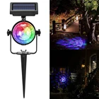 Вращающийся Рождественский садовый светильник s, Светодиодный точечный светильник на солнечной батарее, RGB проекционные лампы, уличная лампа для газона, светильник освещение, праздничное украшение