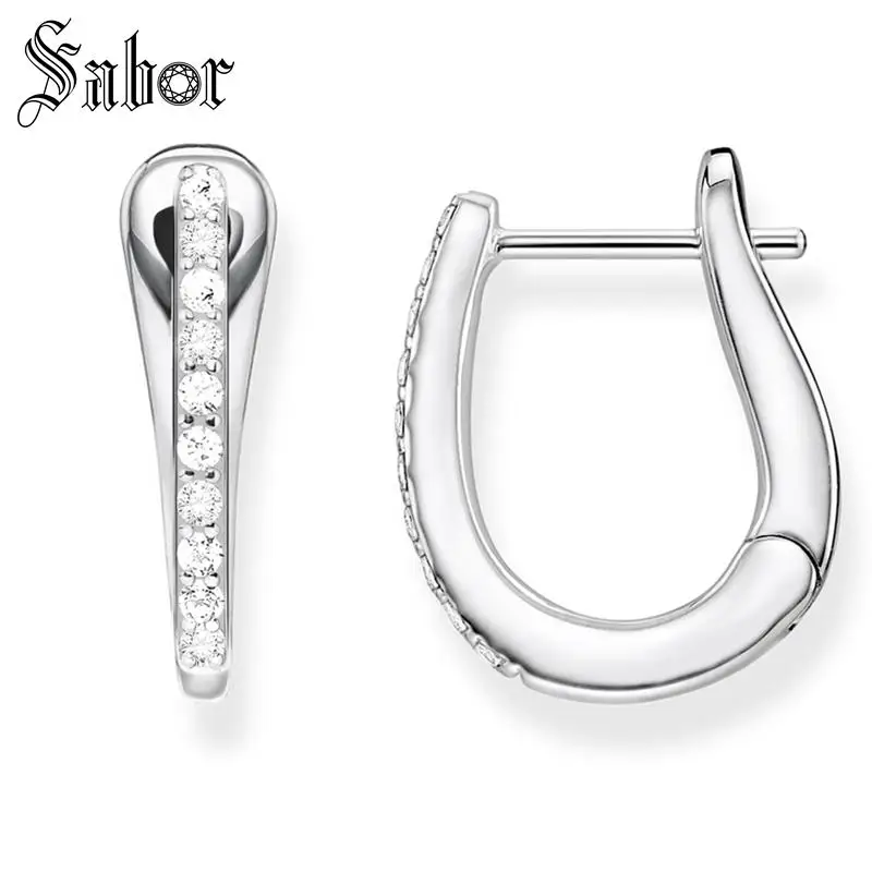 Серьги кольца в креольском стиле женские классические подарочные сережки с ПАВЕ