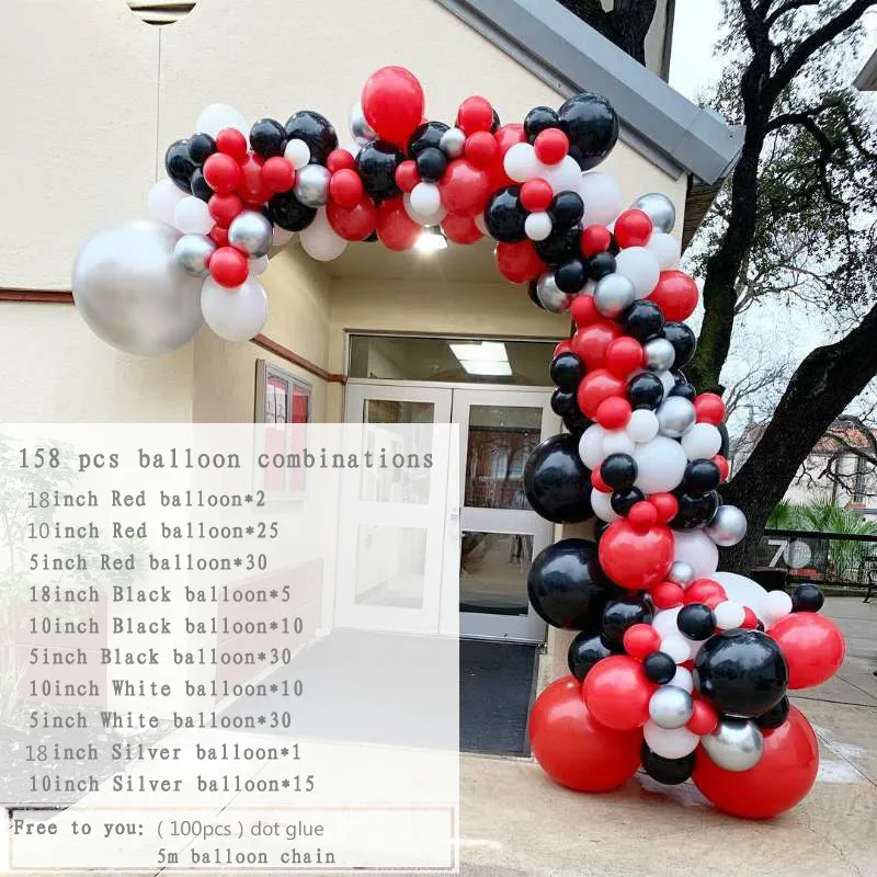 DIY Balloons Arch Red Black White Balloon Garland Kit for Wedding Anniversaire Birthday Baby Shower Home Party Decoration | Дом и сад