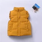 Детский модный Осенний жилет, куртка, зимнее пальто без рукавов, однотонный теплый жилет для девочек, Повседневная Верхняя одежда для детей, одежда