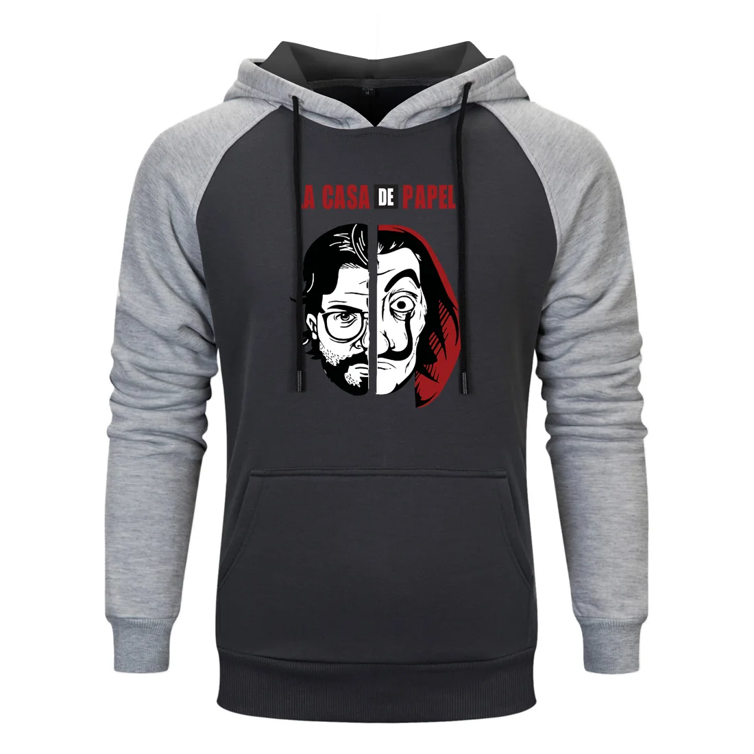 

La Casa De Papel винтажные толстовки с принтом ужасов для мужчин s Осень Зима Реглан Толстовка 2019 зимняя Толстовка Мужская модная уличная одежда
