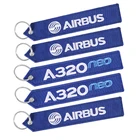 Брелок для ключей Аэробус с вышивкой, ремешок для телефона A320, авиационный брелок для ключей, Подарочный ремешок для сумки на молнии, 5 шт.