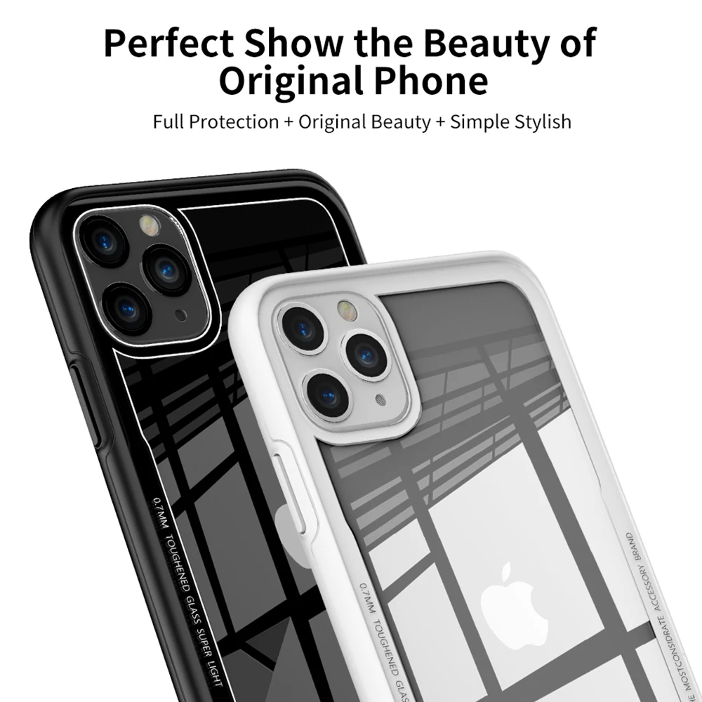 Акриловый модный прозрачный однотонный чехол для телефона iPhone 11 Pro XS Max XR X 8 7 6 Plus