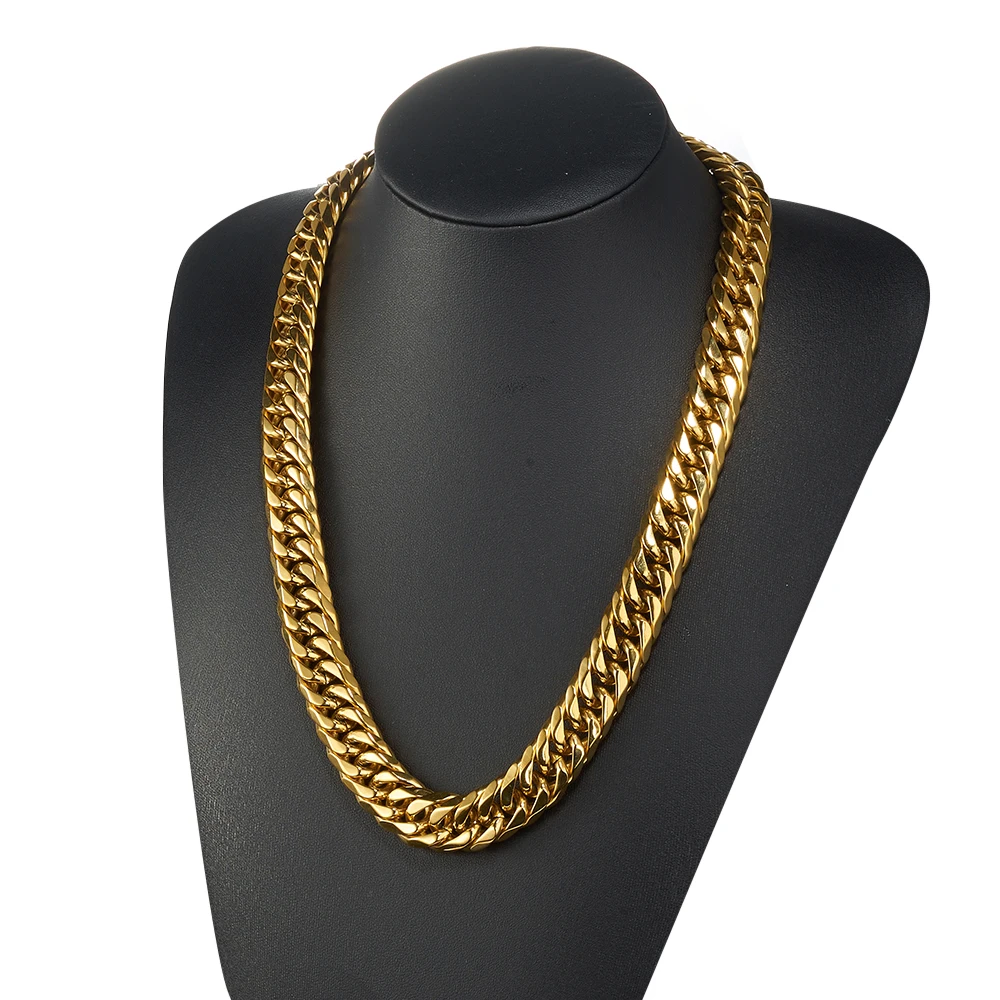 

13/16/19mm Wide 316L Stainless Steel Curb Cuban Link Chain Necklace Jewelry Gift 7-40inch