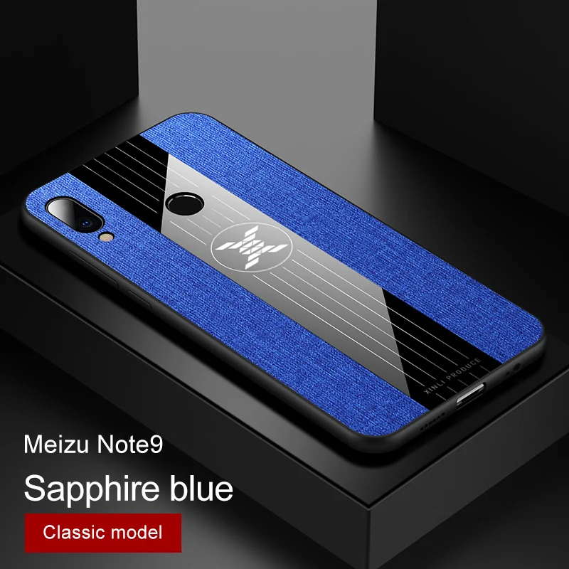 Blue No Ring MAKAVO для Meizu Note 9 чехол, магнитное кольцо, держатель, ткань, Твердый Чехол, мягкая рамка, тканевый чехол для Meizu Note9, чехол для телефона s - Цвет: Blue No Ring
