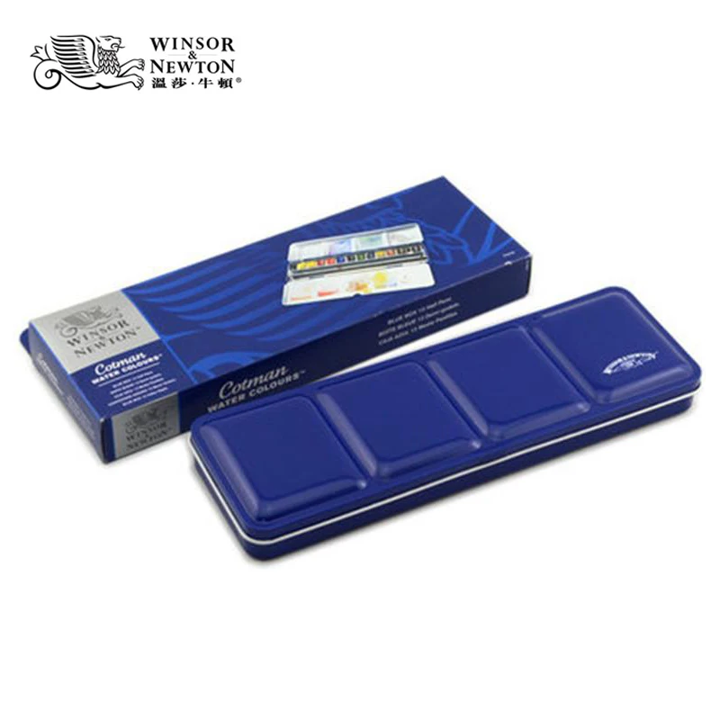Winsor & Newton cotman однотонный акварельный пигмент 12/24 цветов половина кастрюли