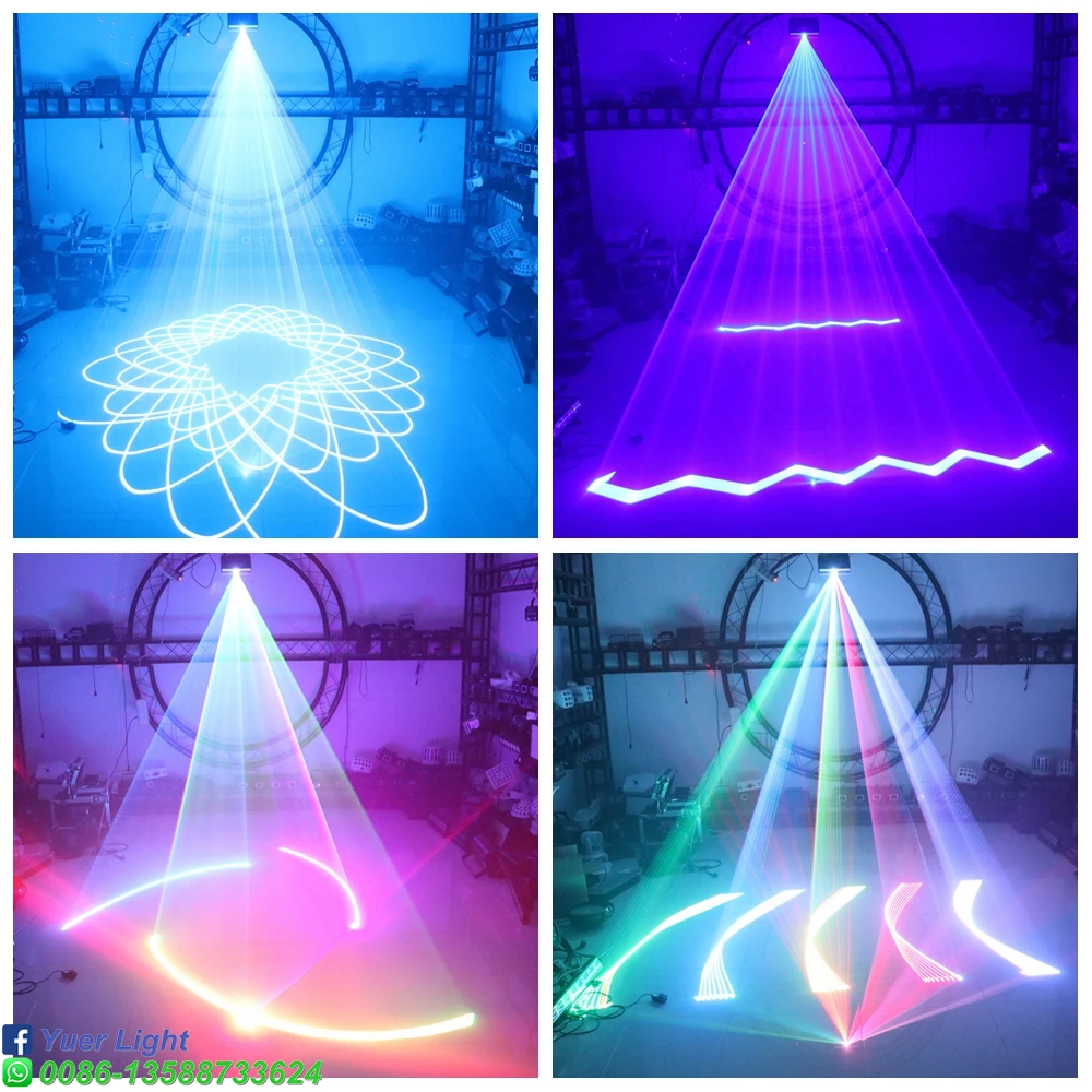 Полноцветный RGB DMX прочный луч сценический анимационный лазер 3 Вт цветной Яркий