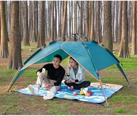 3 4 persons rainproof camping auto open hydraulic spring double layer anti uv windproof sun shelter outdoor anti thunder tent