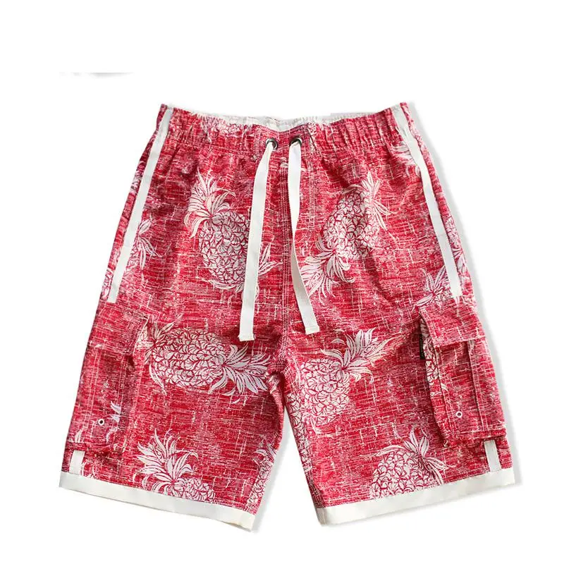 

New High Quality Hawaiian Quick Drying Fabric Multi Pocket Beach Shorts Swimming Floral Mens Plus Size XL 2XL 3XL 4XL 5XL