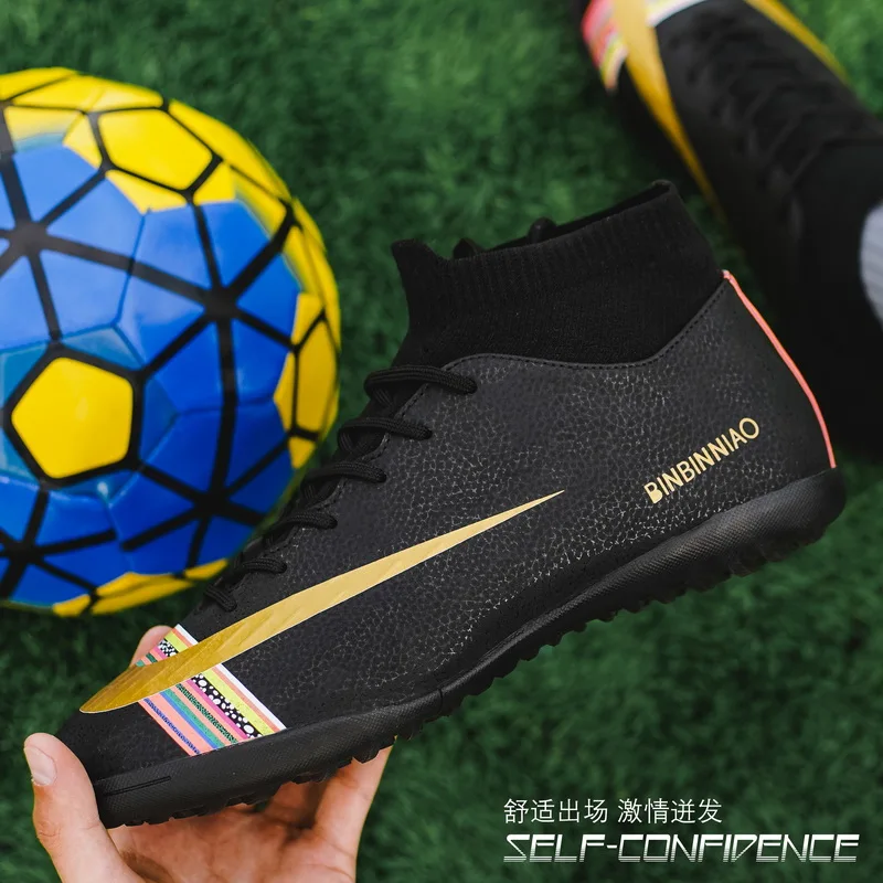 Football Boots Turf Soccer Shoes Crampons Superfly Breathable Cheap Original TF Kids Football Futsal Boots Sneakers Men Cleats