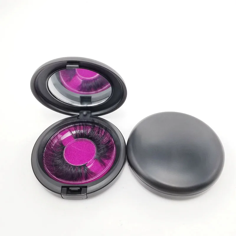 Пустой круглый чехол для хранения зеркальная коробка ресниц магнитная и