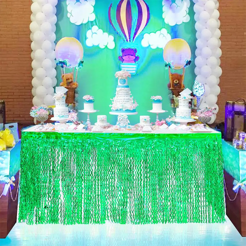 TPFOCUS Multicolor Glitter Spiral Tassel Curtains Bridal Shower Table Skirt for Wedding Birthday Baby Shower Party Decoration