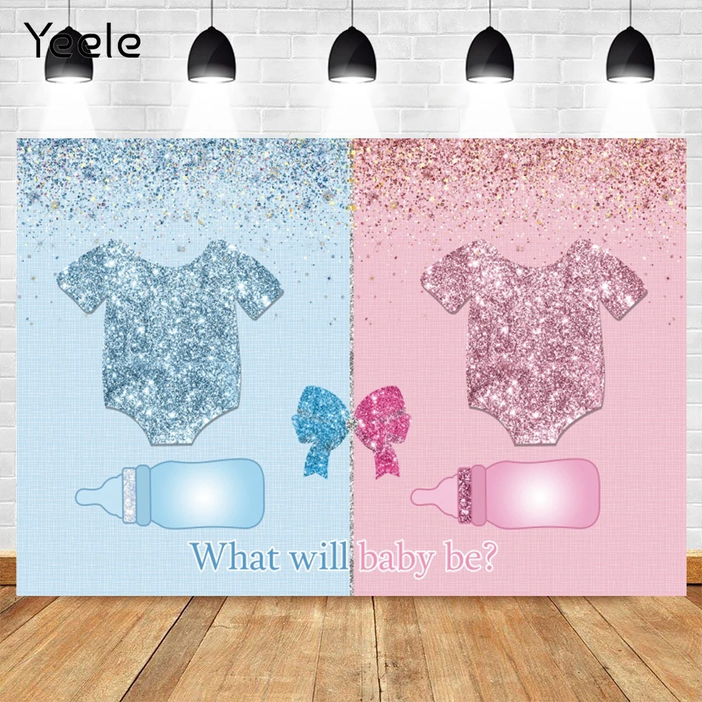 

Yeele Newborn Baby Shower Gender Reveal Boy Or Girl Photography Backdrops Vinyl Photographic Background Photocall Photophone