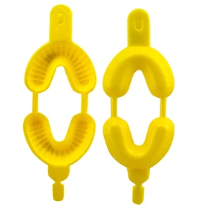 100 шт стоматологический фторид одноразовые Двойные арки лотки для геля или пены среднего размера желтый