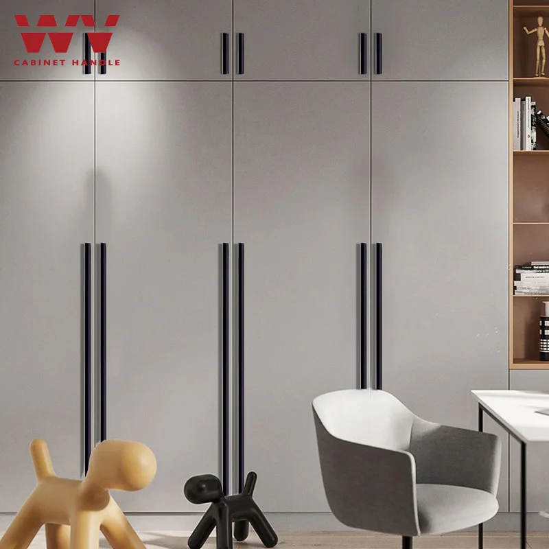 Рукоятки и ручки для кухонного шкафа WV 96 мм 128 черные серебристые дверные мебели