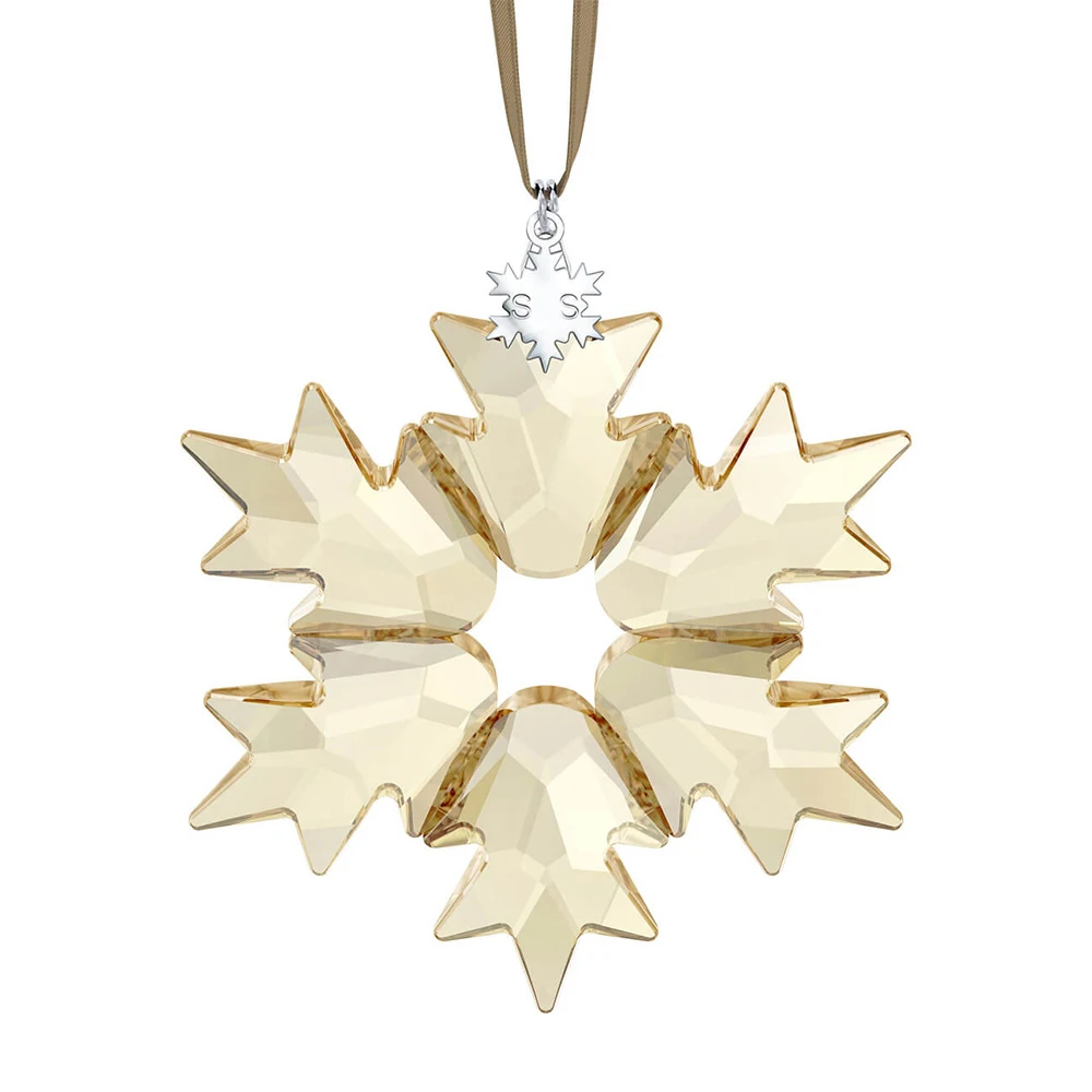 

SWA New Christmas Decoration Charm Exquisite Snowflake Golden Crystal Jewelry Home Decoration Anniversary Gift Unique Retro