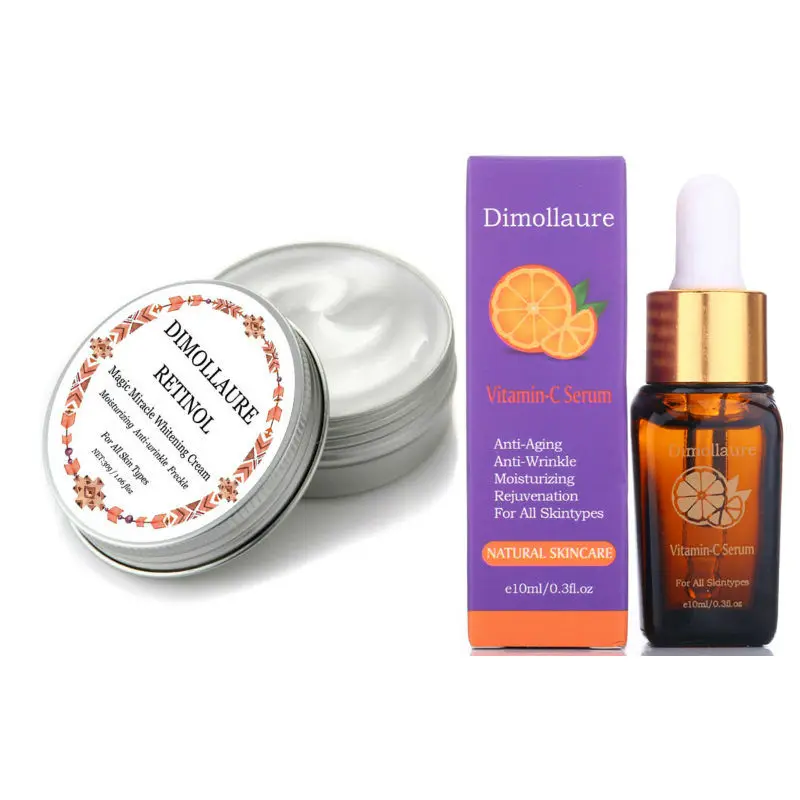 Dimollaure Retinol cream Vitamin C peptides serum whitening acne treament Remove Freckle melasma Melanin dark Spots | Красота и
